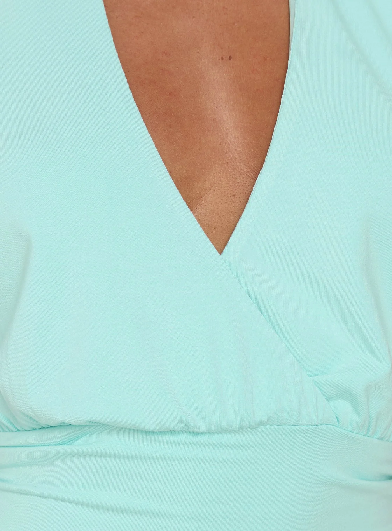 Arabele Halter Wrap Top Turquoise