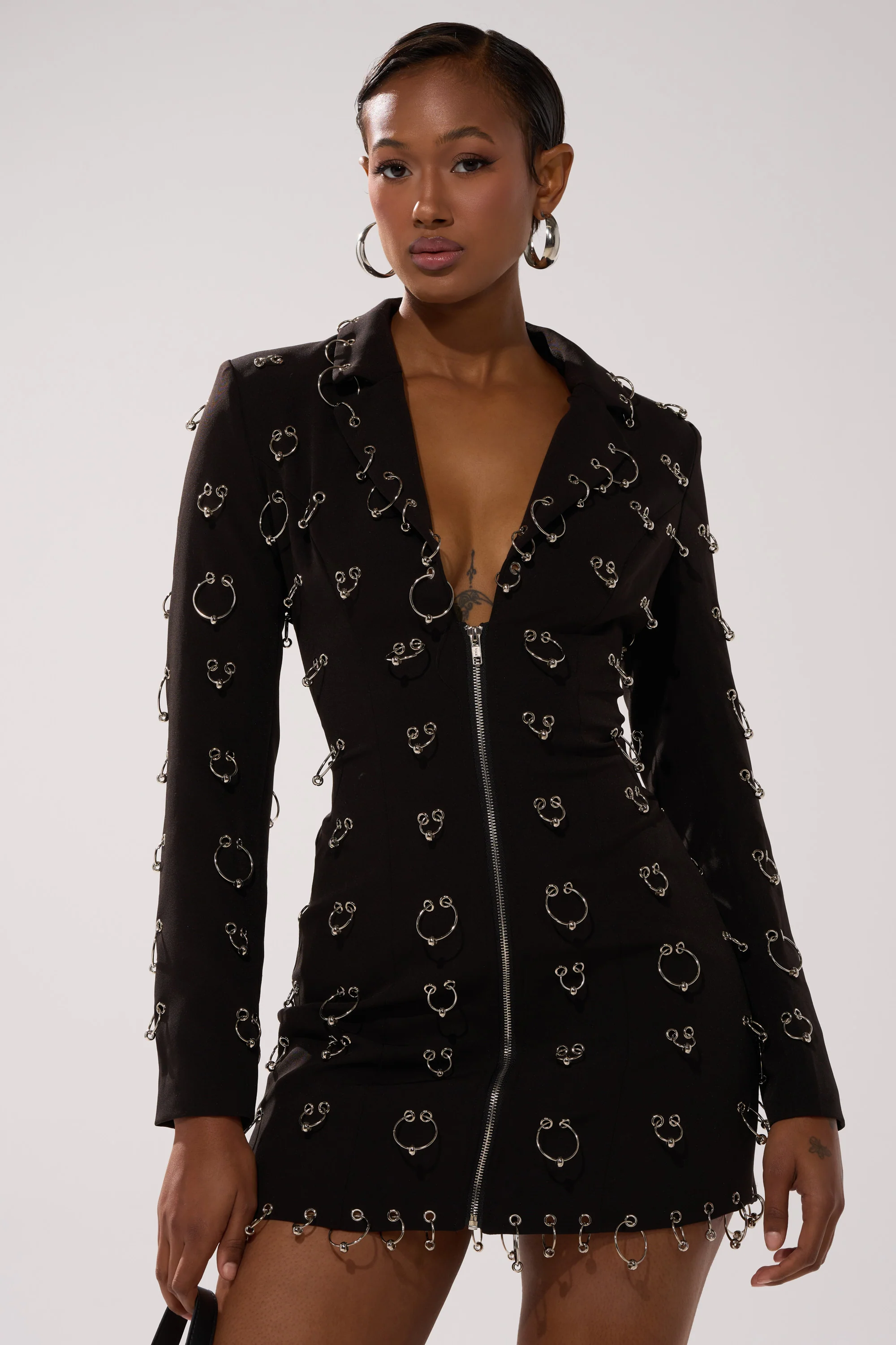All Over Piercing Blazer Dress