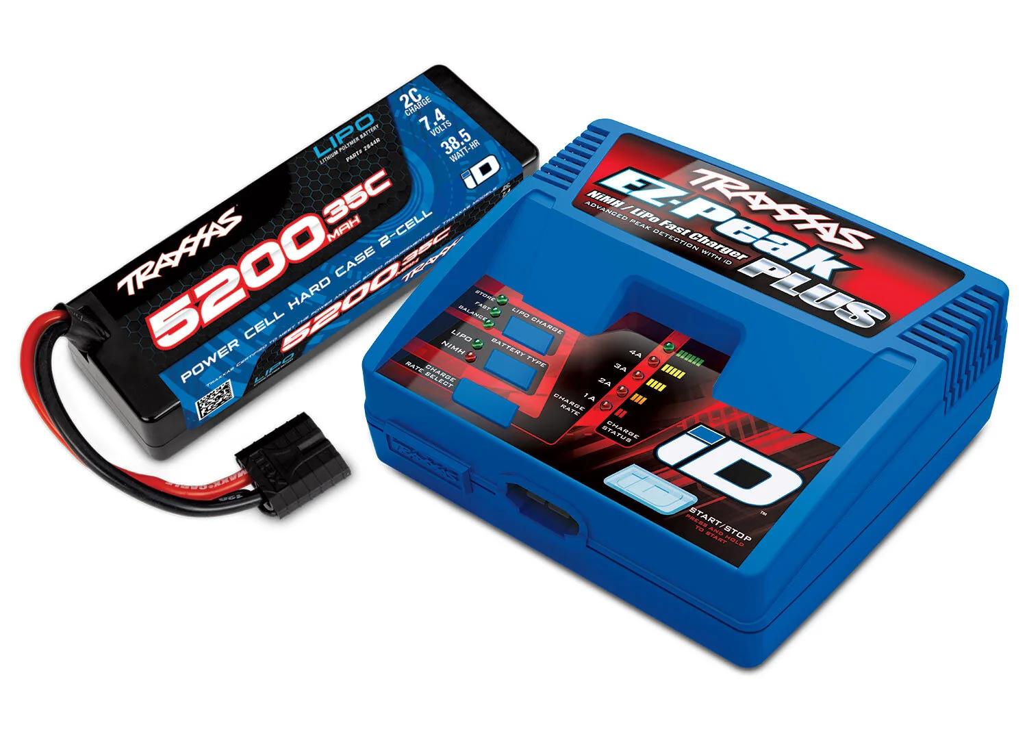 2S Hard Case Completer Pack 2844R 5200 mAh and 2970 Charger, Traxxas 2970-2SR