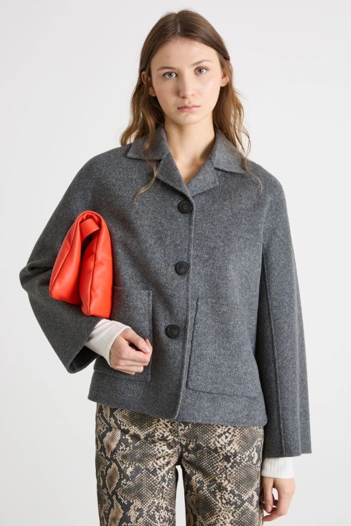 Single-breasted jacket with patch pockets - GREY