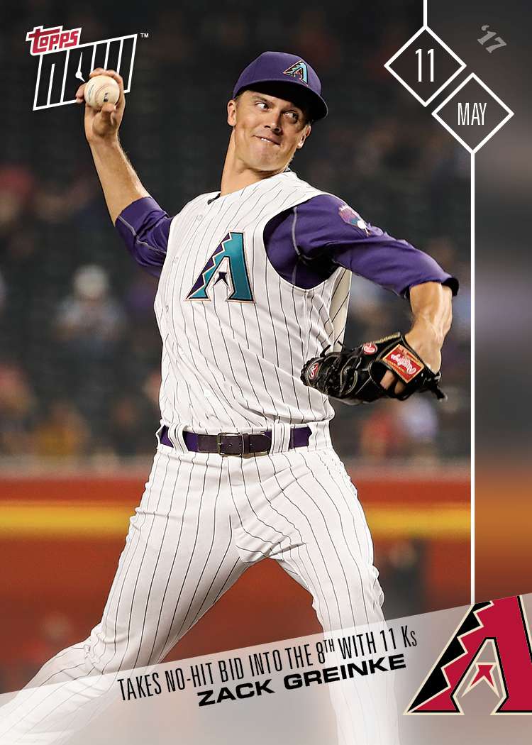 Zack Greinke - 05/11/2017 TOPPS NOW® Card 138 - Print Run: 229
