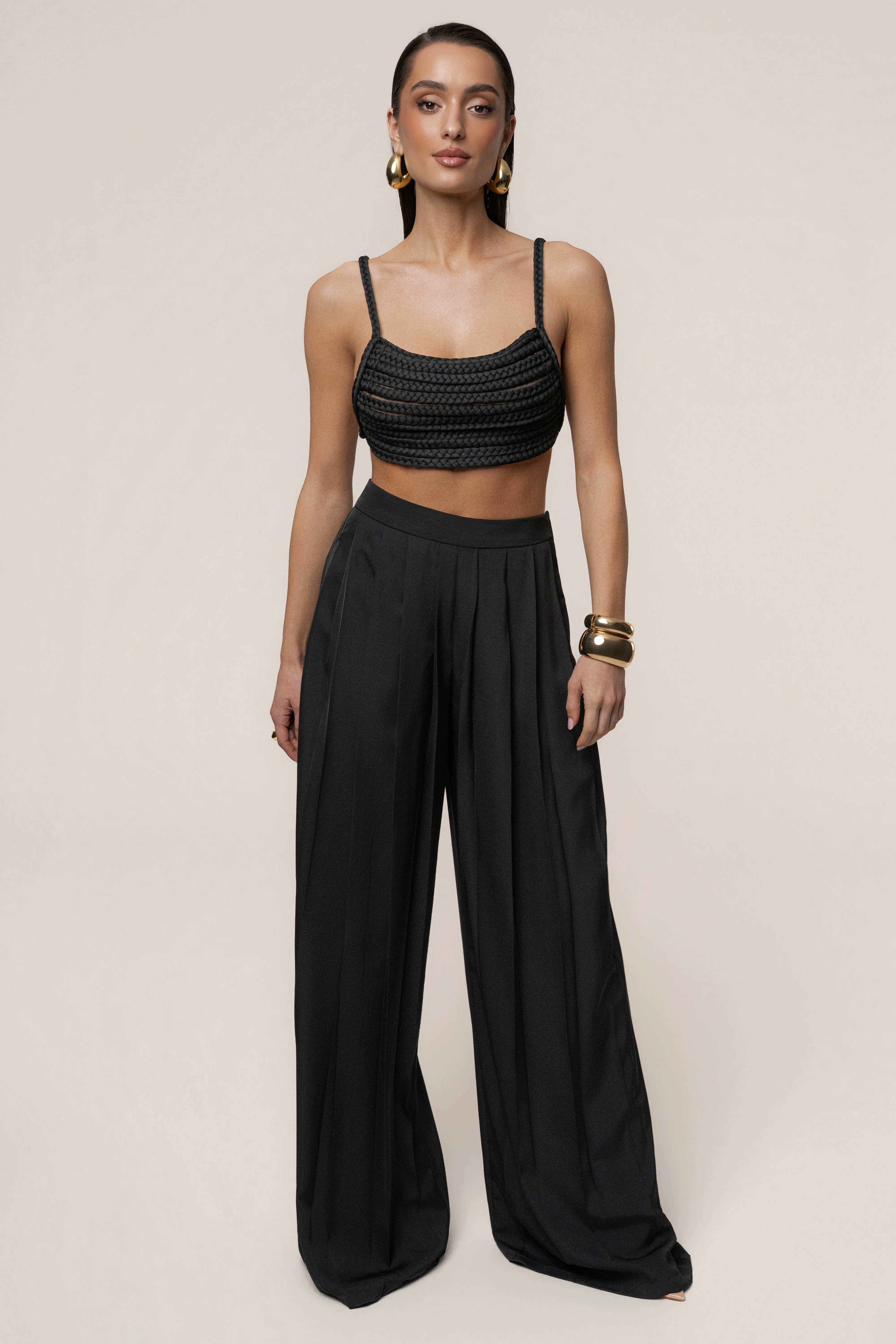 Black Sofie Braided Top