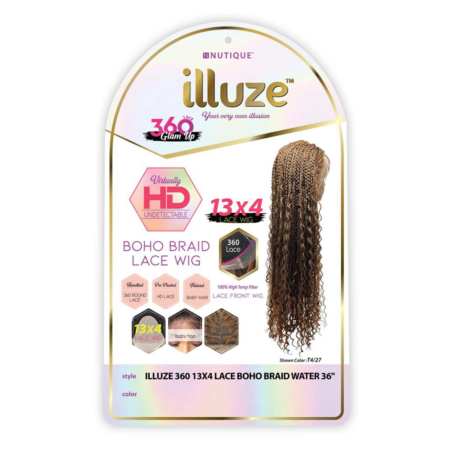 Nutique HD Braided Lace Front Wig Glueless Illuze 360 13X4 Lace Boho Braid Water 36