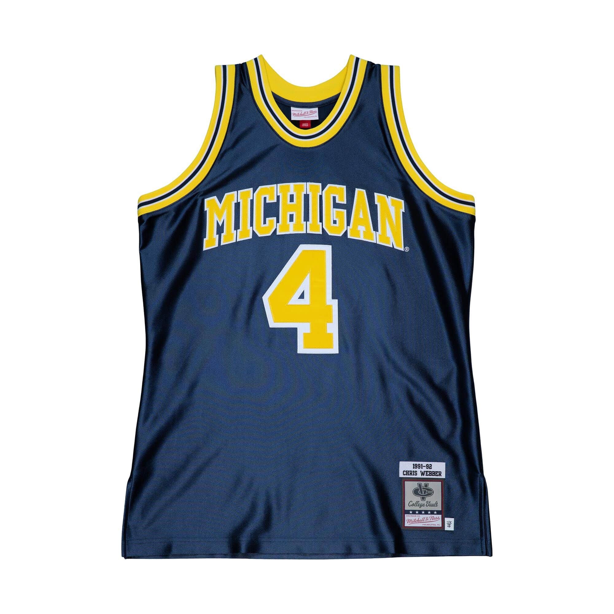 Chris Webber #4 Michigan Wolverines 1991-92 Authentic NCAA Jersey Navy