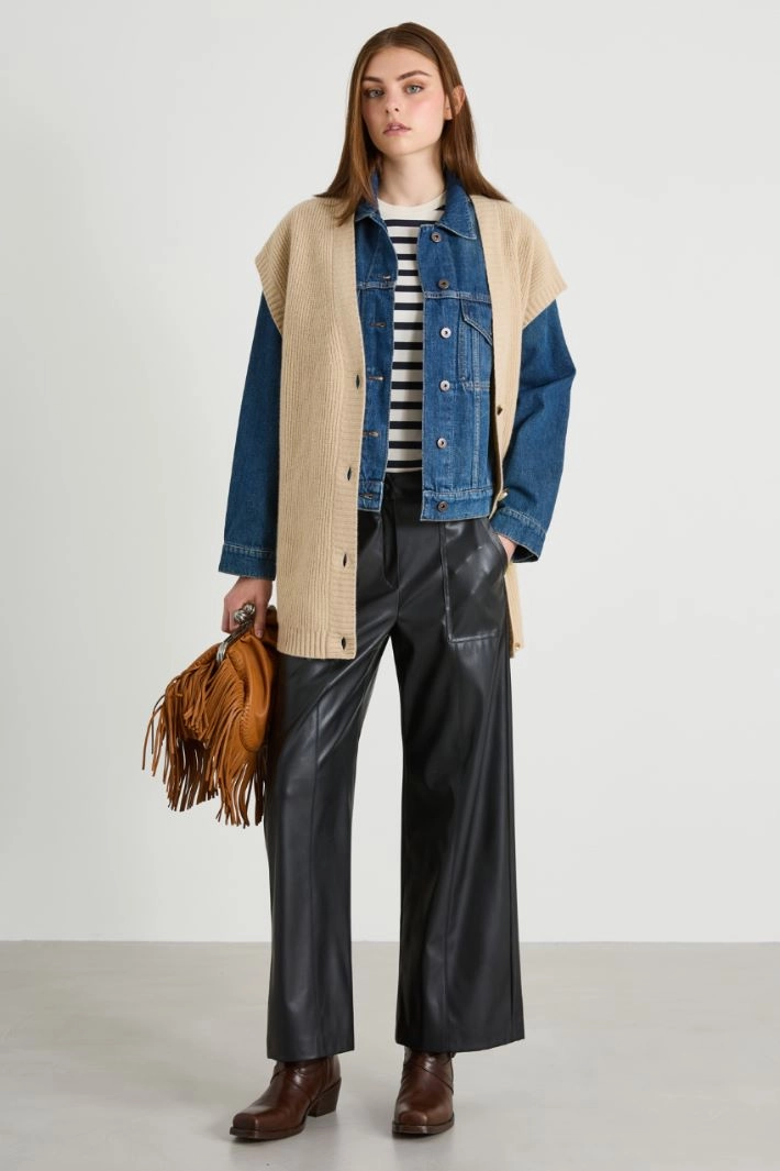 Cotton denim jacket - BLUE