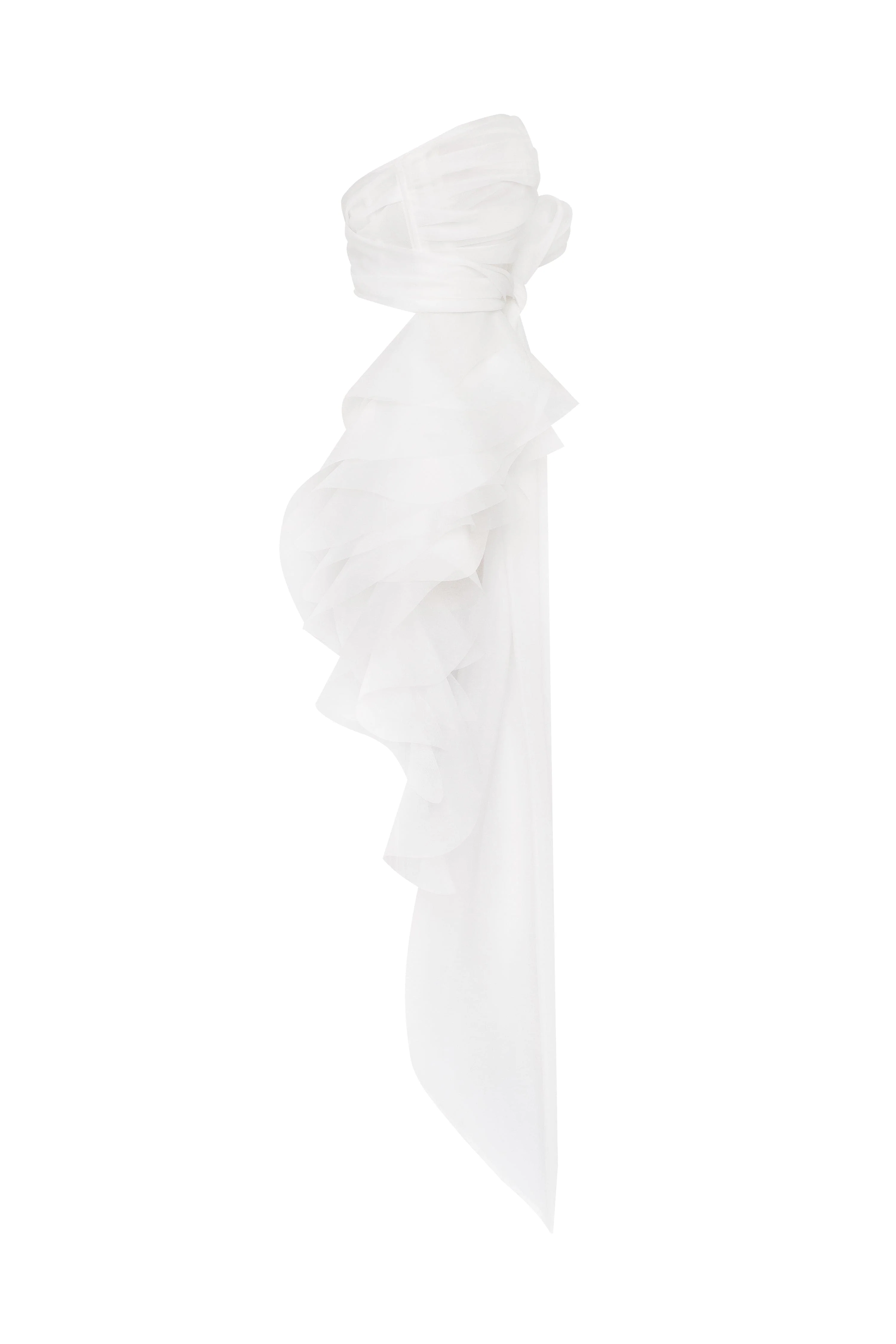 Dreamy blouse with meringue flounces in white, Midnight Walk