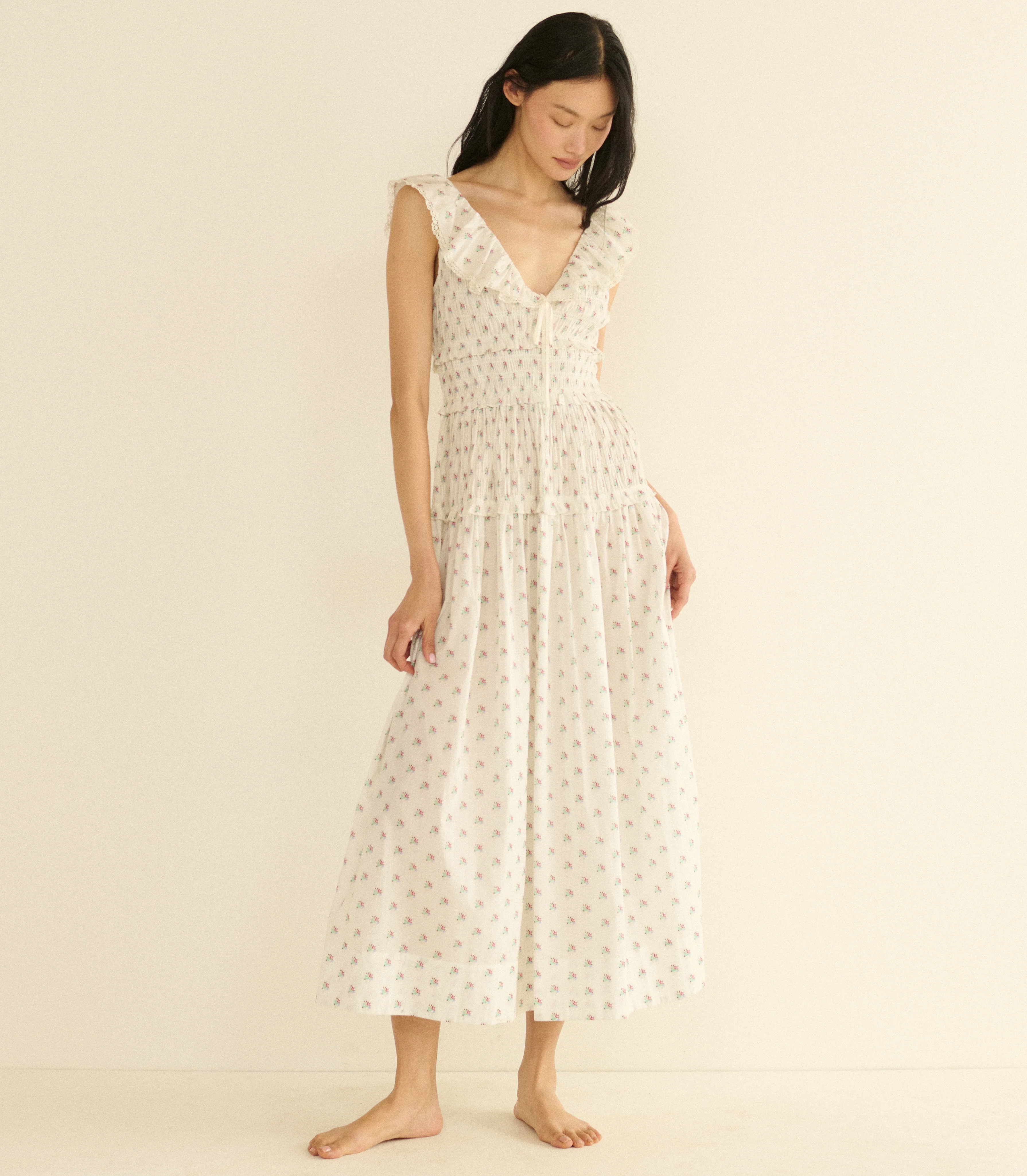 Sorina Midi Dress - Petit Posy Calico