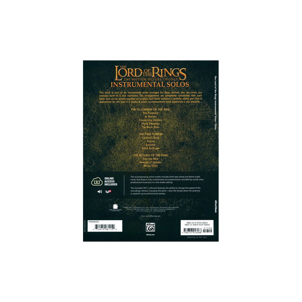 Alfred Music Publishing Lord Of The Rings 1
