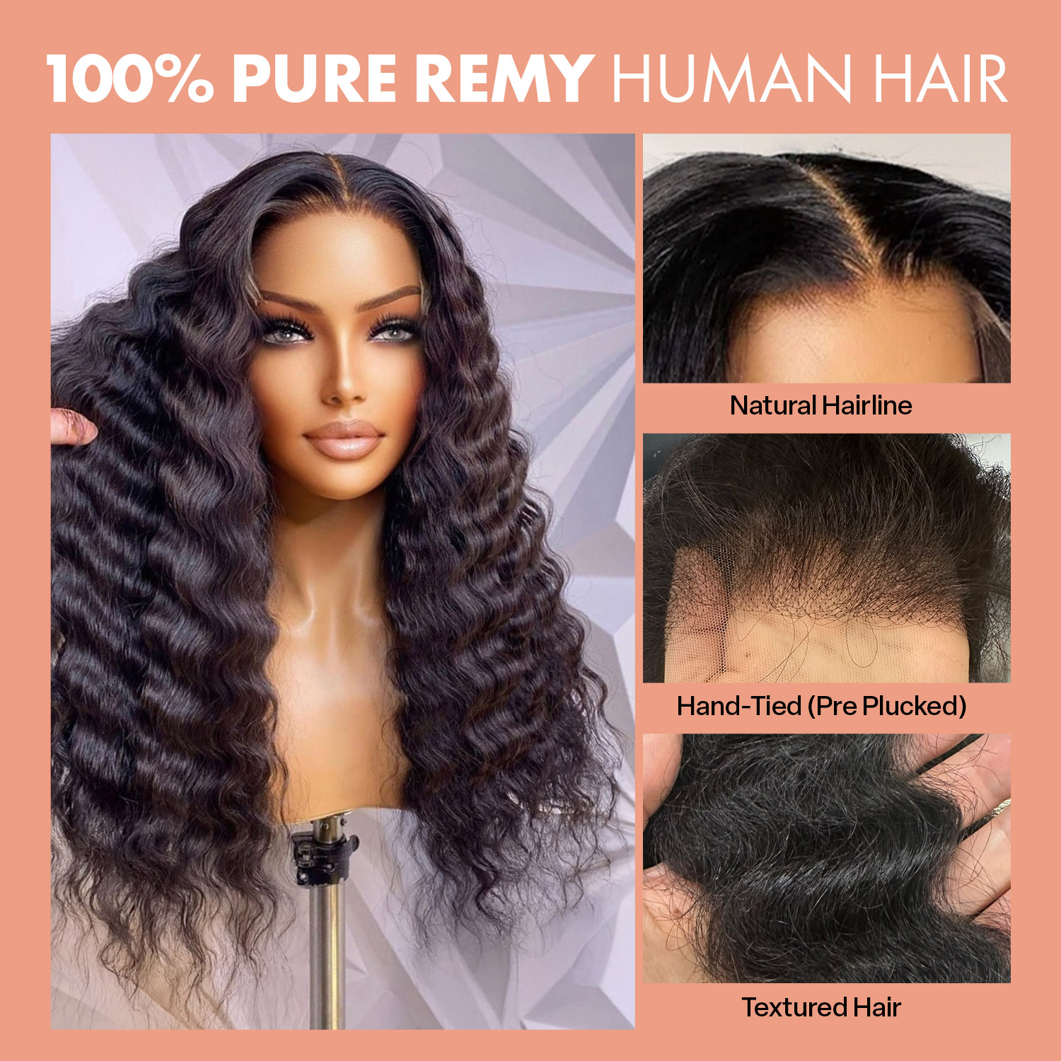 100% Pure Virgin Remy Human Hair 360 HD Lace Front Wig 13X6 F360 Beach 22