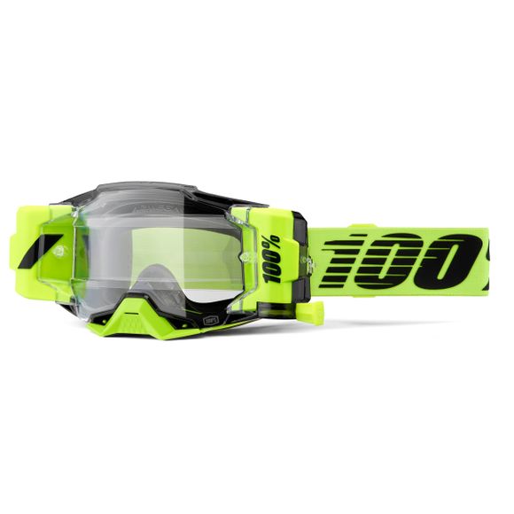 Masque cross 100% ARMEGA FORECAST Jaune Fluo - Clair 2025 - JauneRef : CE1323 / 50006-00007