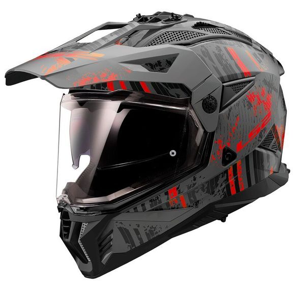 Casque intégral LS2 MX702 PIONEER II CRAZY - Noir / RougeRef : LS0901