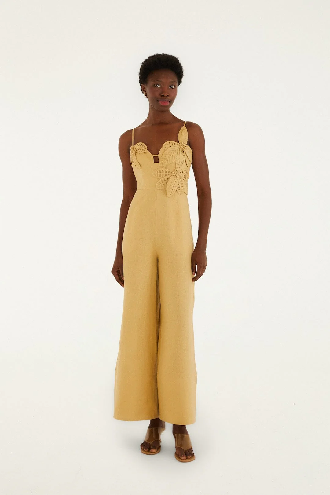Sand 3d Flowers Jumpsuit