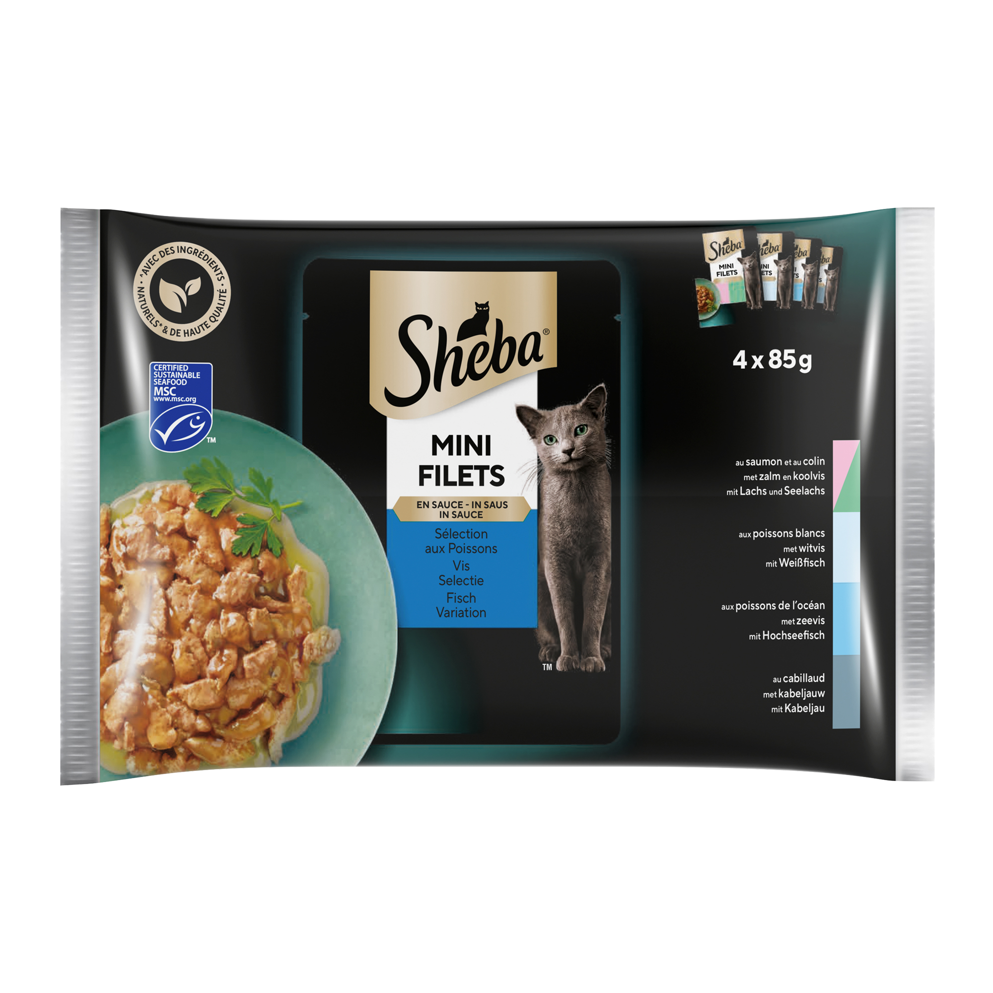 Sheba Fish Selection Mini Fillets in Sauce - 4 x 85g