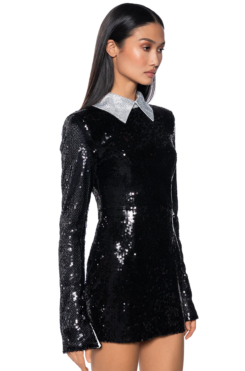Mark My Words Collared Mini Dress