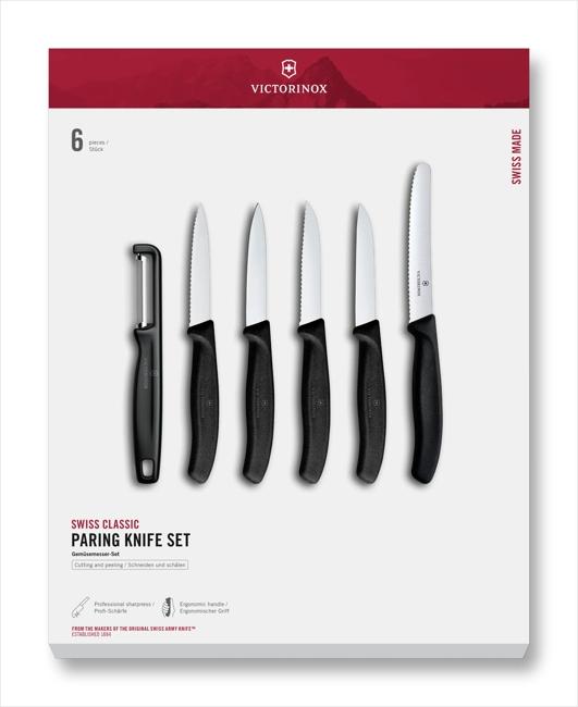 Swiss Classic Paring Knife Set with I-Peeler, 6 Pieces, 11 cm