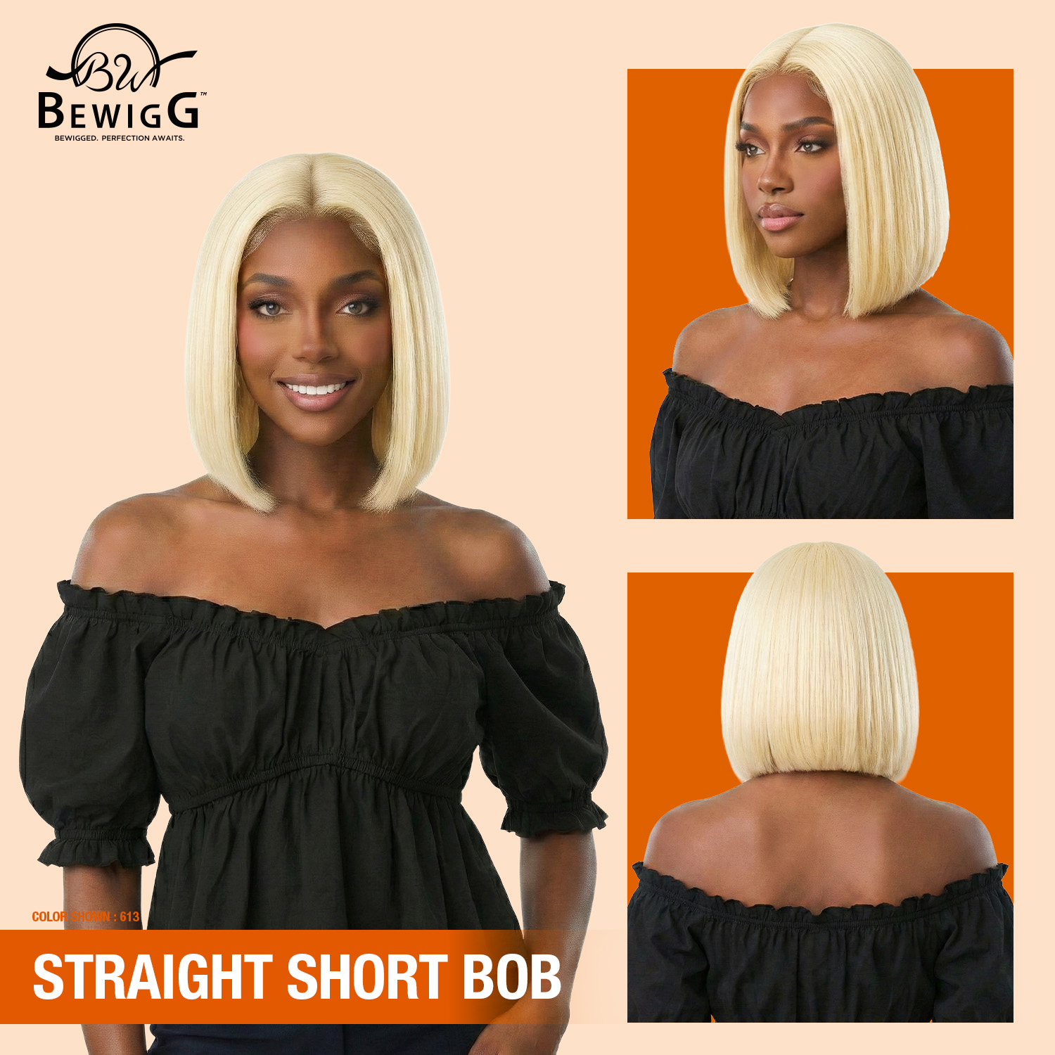 Human Hair Lace Front Wig Straight Short Bob