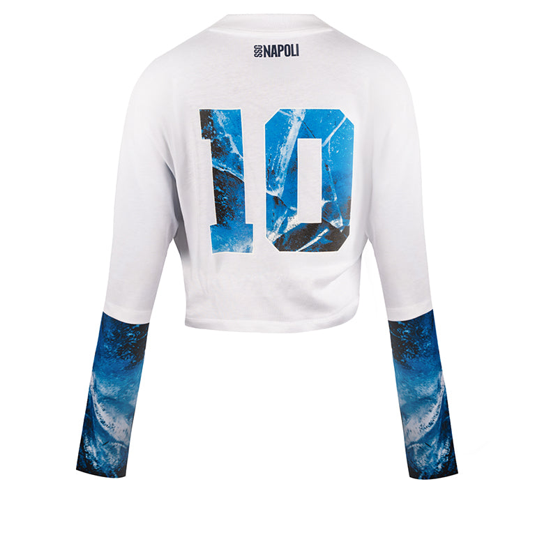 SSC Napoli Marechiaro White Crop T-Shirt