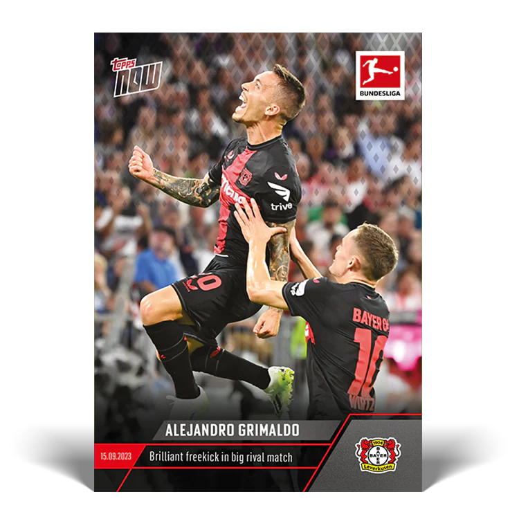 Topps UK - Alejandro Grimaldo - Brilliant freekick in big rival match - Bundesliga TOPPS NOW® Card #23