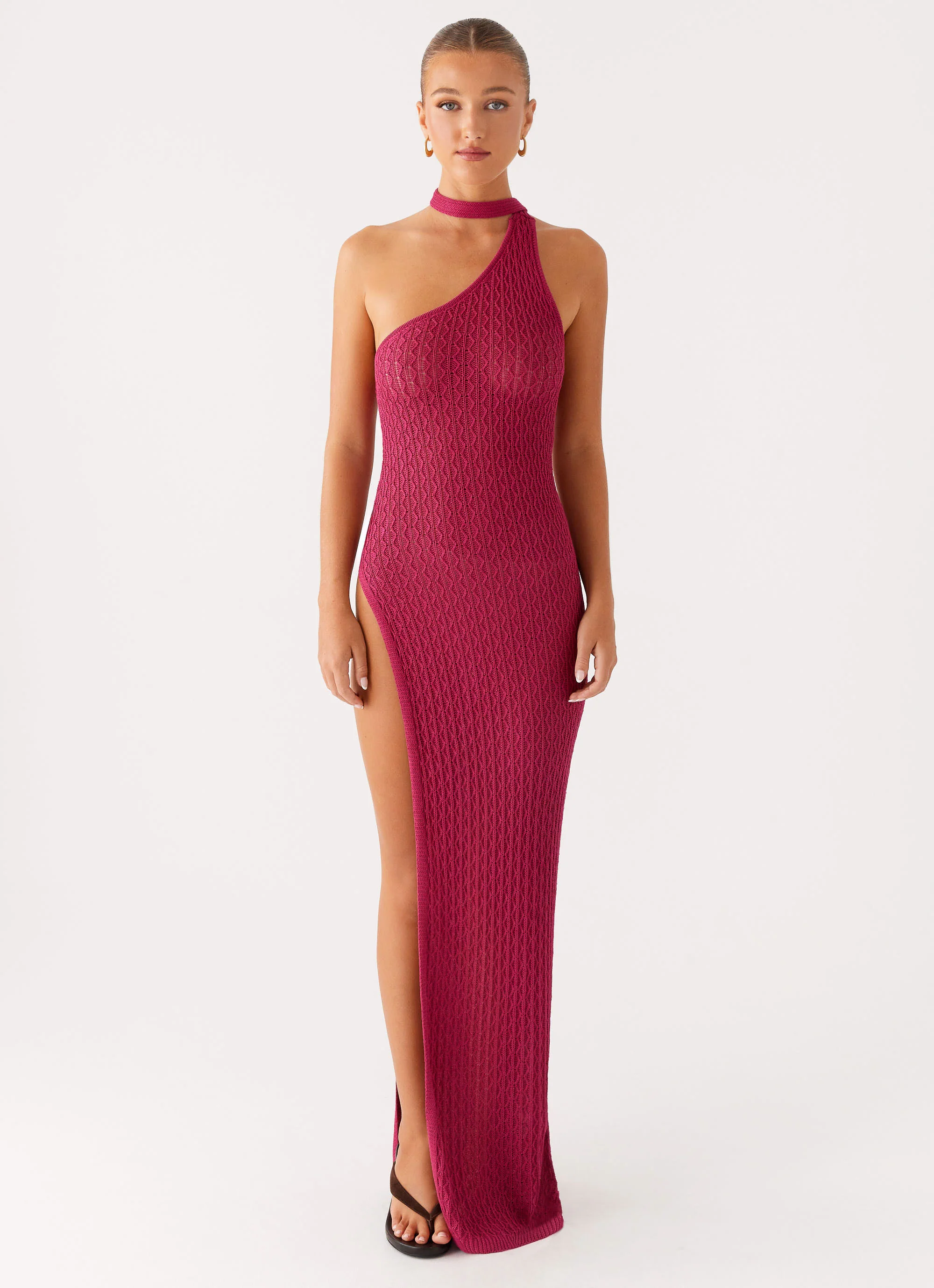 Carryn Knit Maxi Dress - Hot Pink