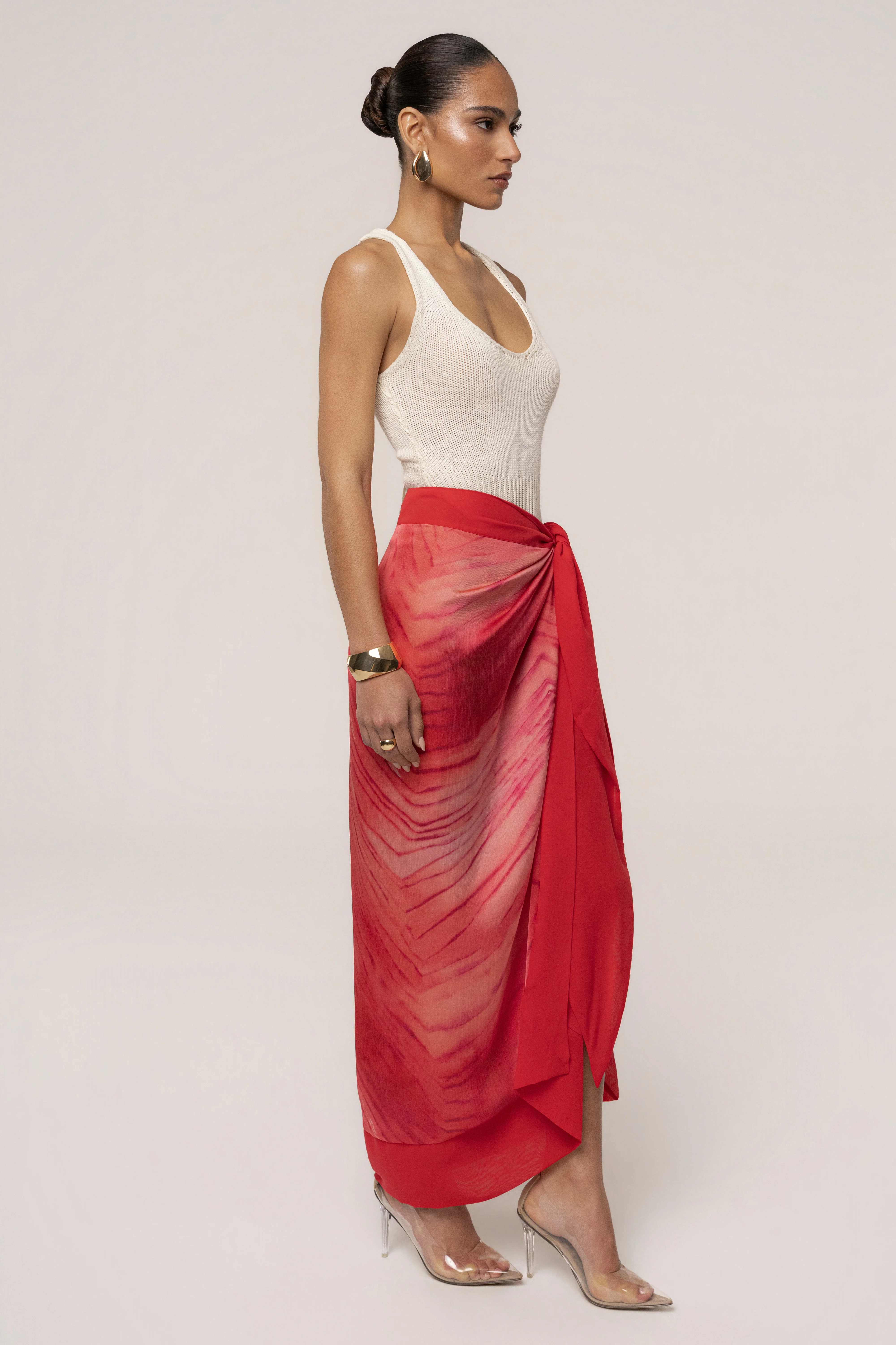 Red Bahía Wrap Skirt