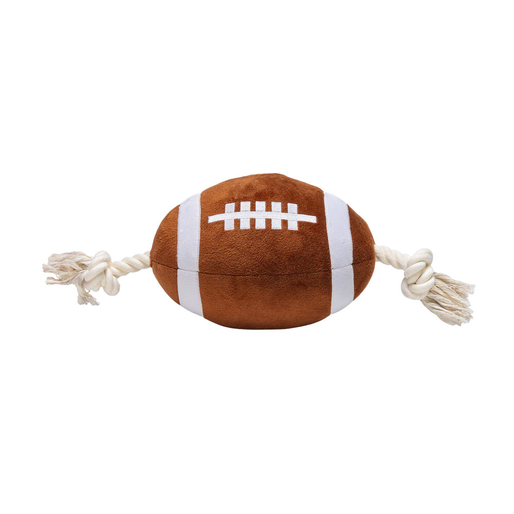 Beeztees Rugby Ball with Rope - 33 cm