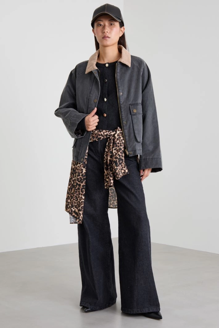 Oversized jeans with turn-ups - ANTHRACITE