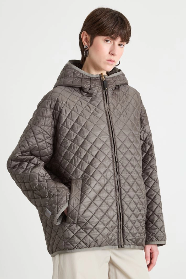 Hooded quilted jacket - GREY