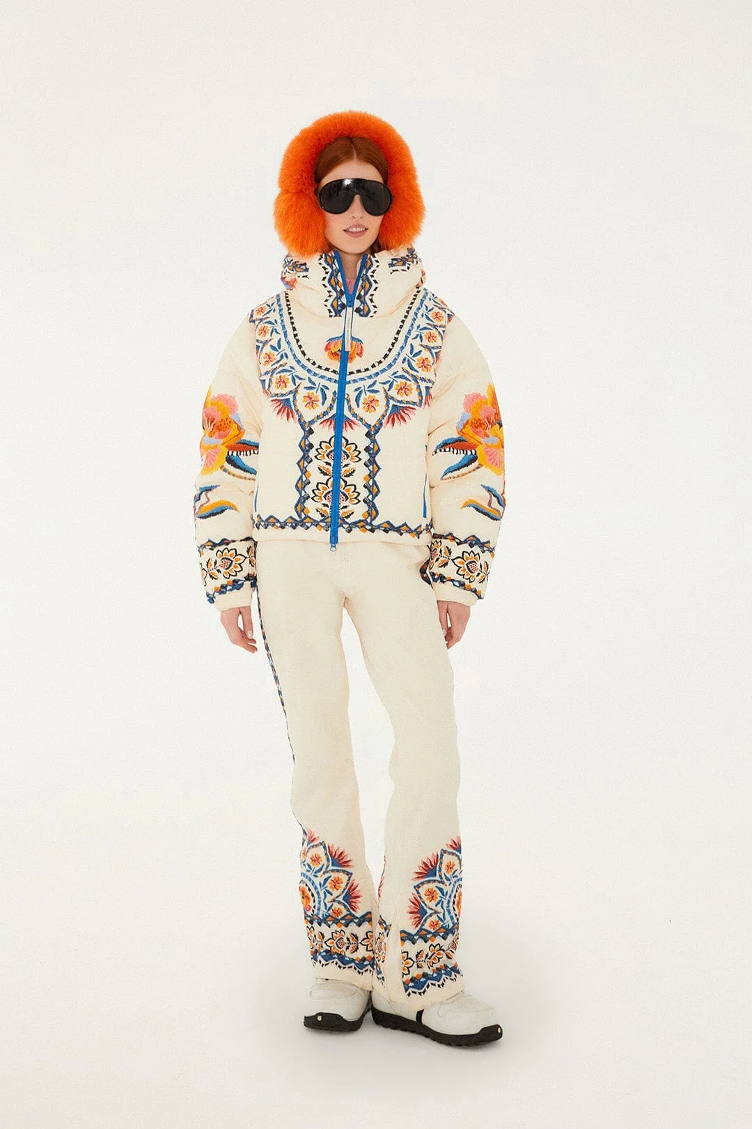 Off-White Lucy Floral Suspenders Ski Pants