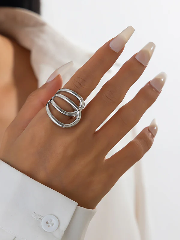 Irregularity Geometric Shiny Rings Accessories