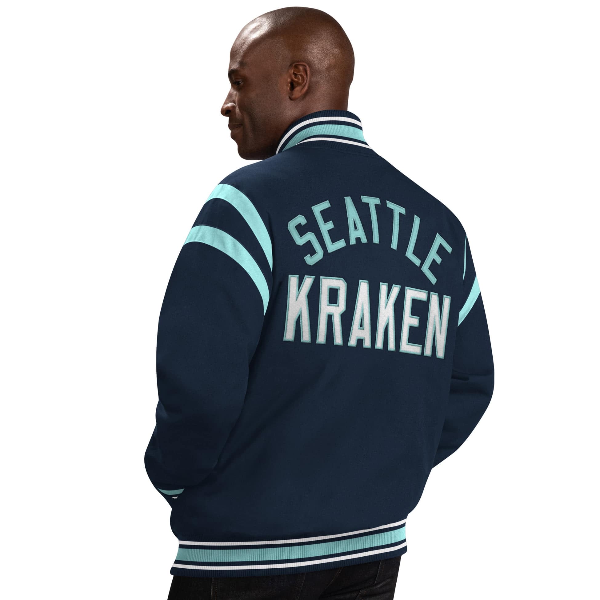 Seattle Kraken G-III Tailback NHL Varsity Jacket Navy