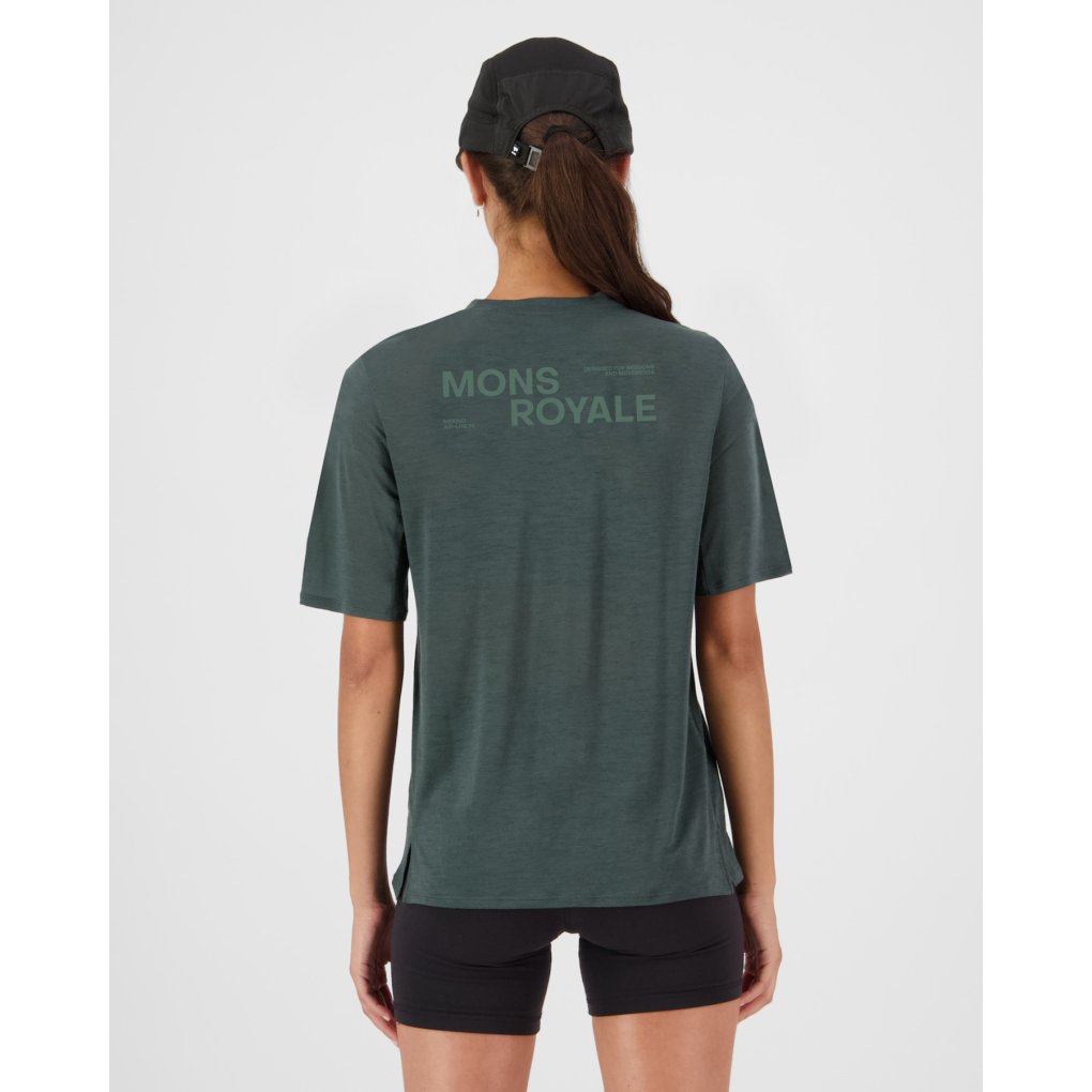 Mons Royale Aero Ultralight Merino T-Shirt Women - dark cypress