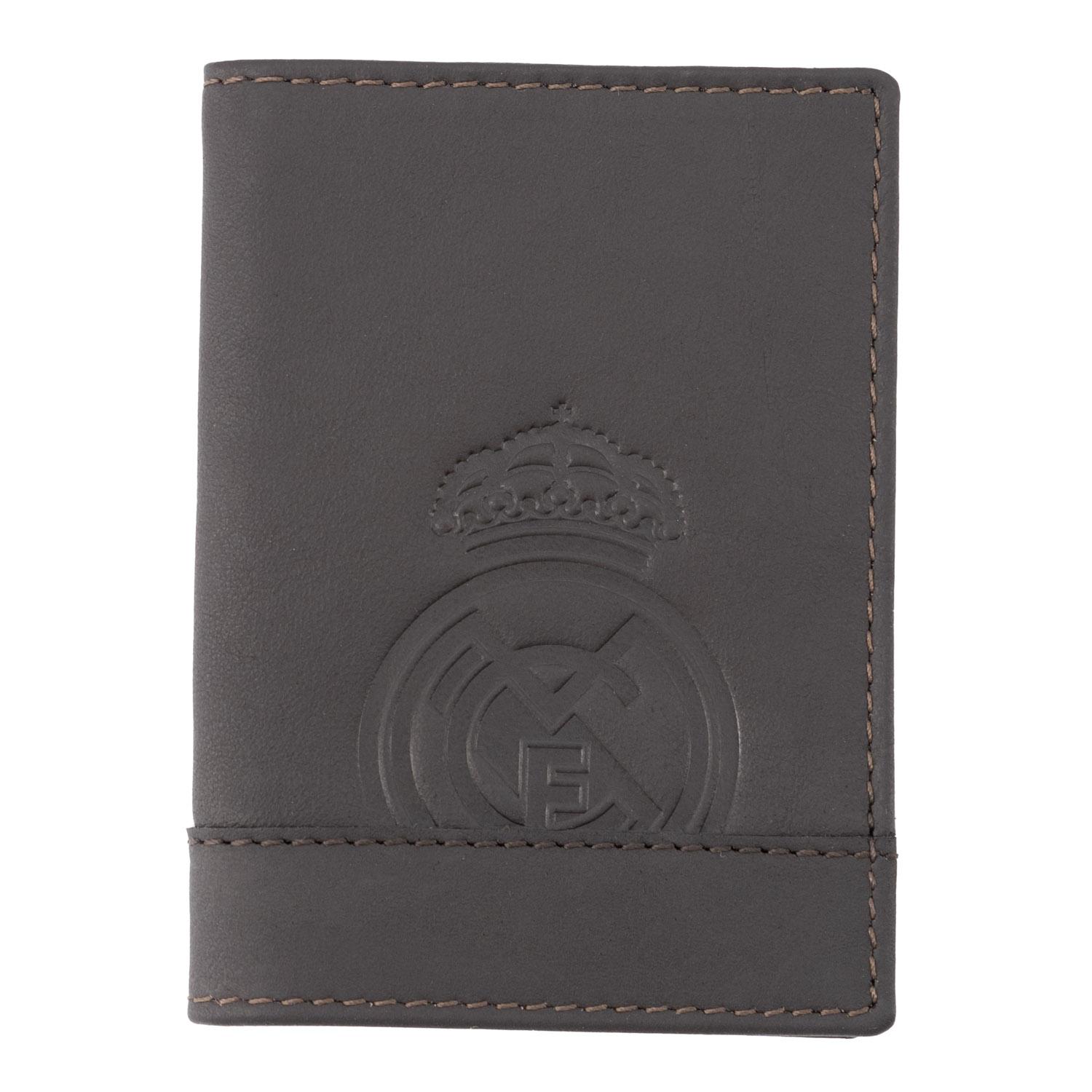 Dark Brown Leather Card Cover Real Madrid