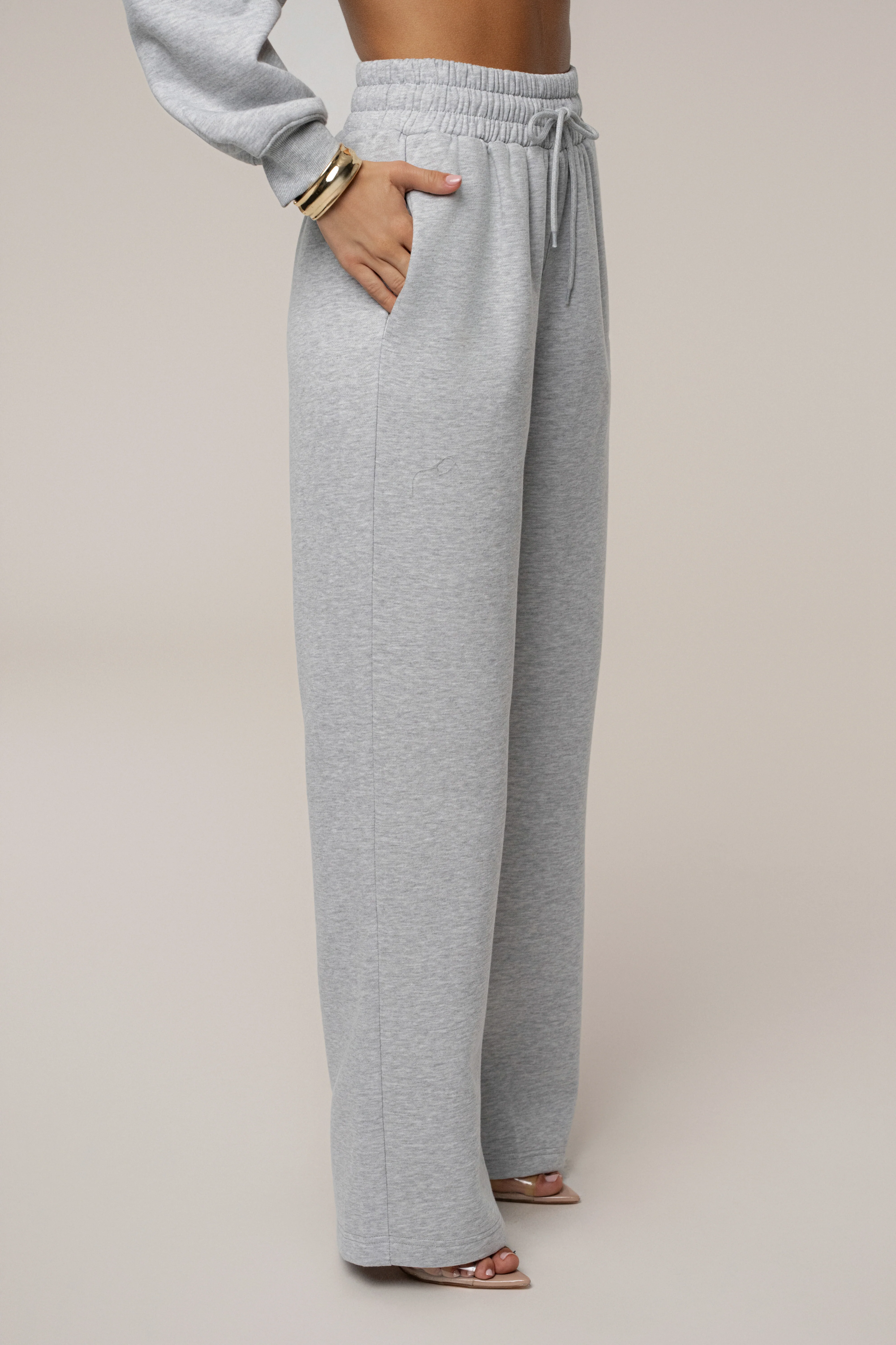 Heather Grey JLUXLABEL Logo Fleece Pants