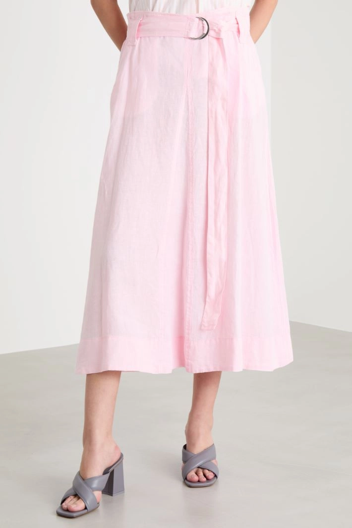 Flared midi skirt - PINK