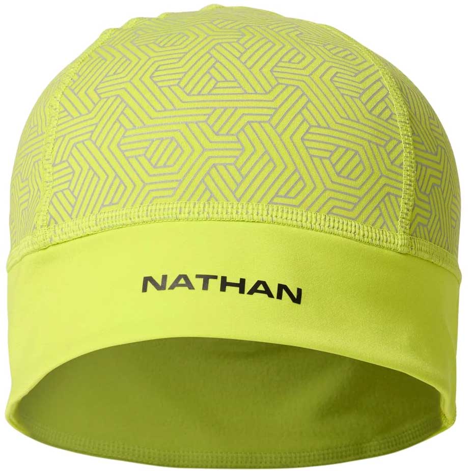 Nathan Sports HyperNight Beanie 2 - hi vis yellow/hex print