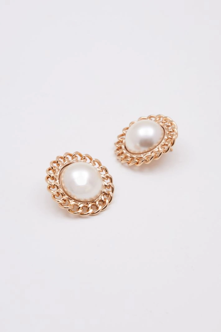 Metal and resin earrings - GOLD