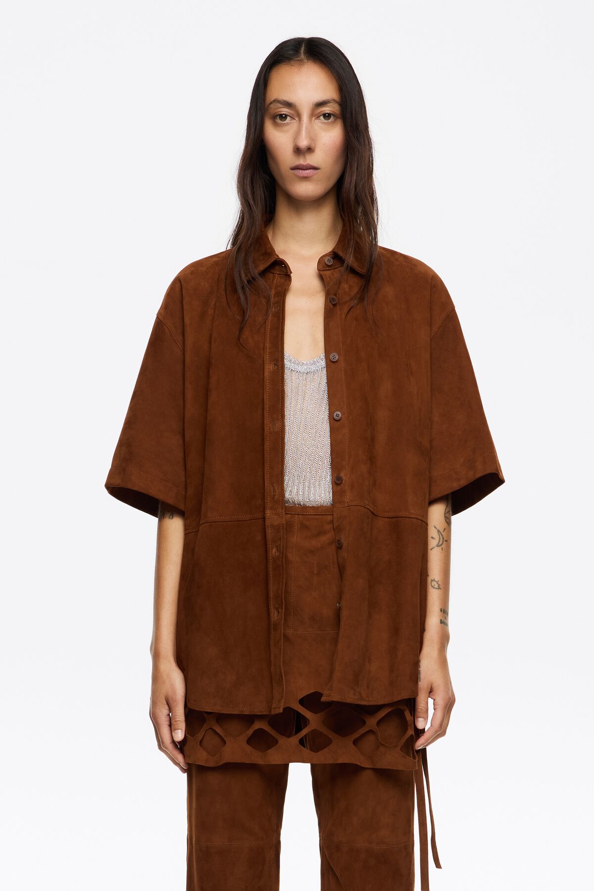 Caramel suede shirt