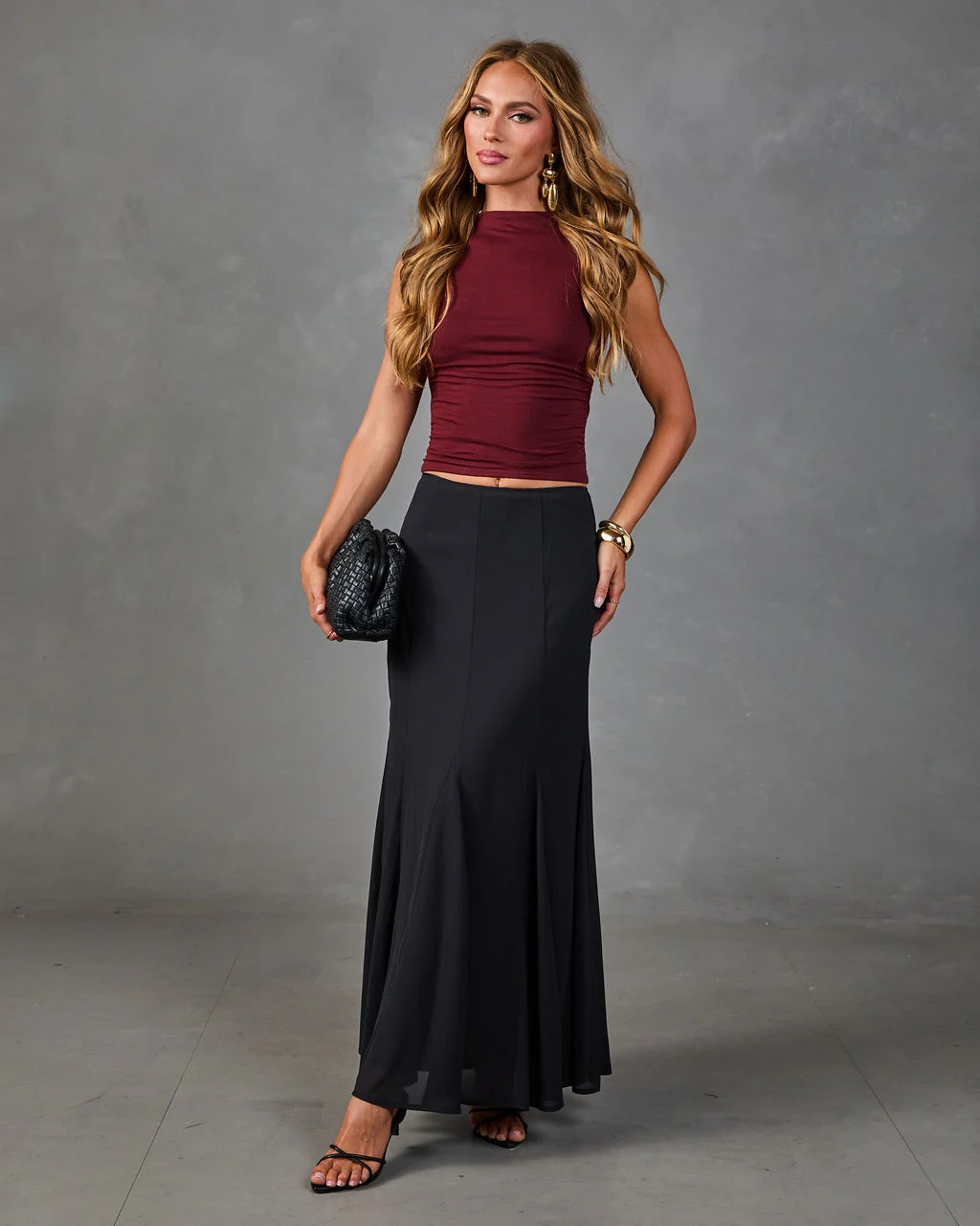Story Begins Flounce Hem Maxi Skirt