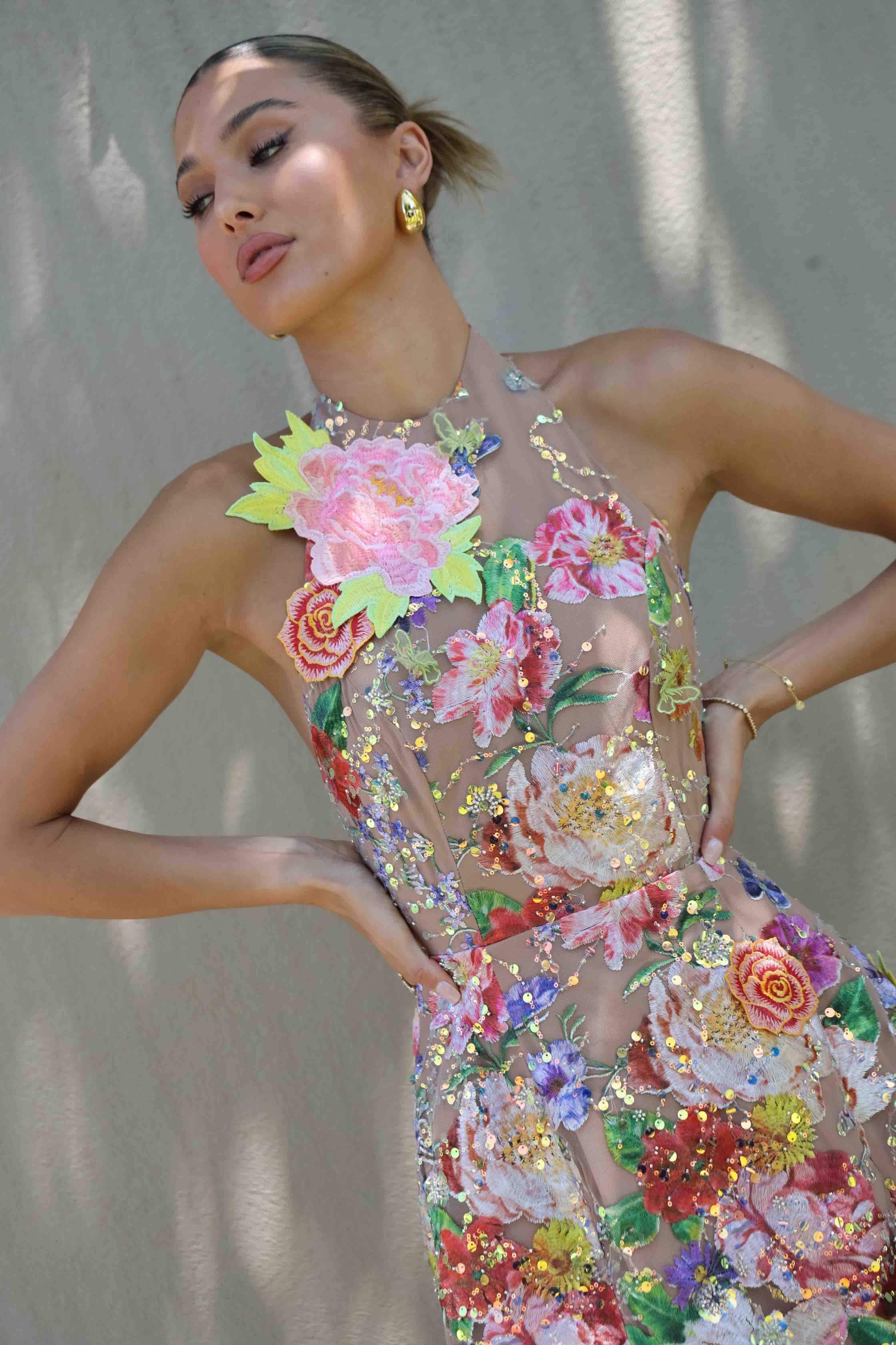 OMR x ELLIATT: Meadowhawk Mini Sequin Dress In Pink