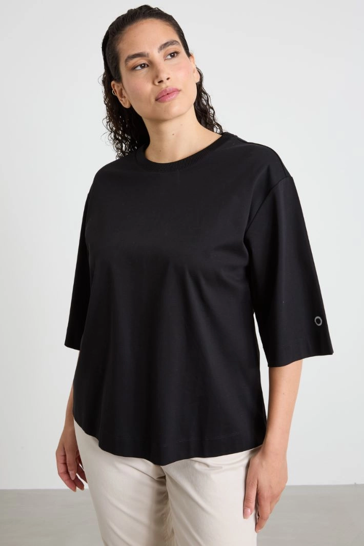 Cotton T-shirt - BLACK