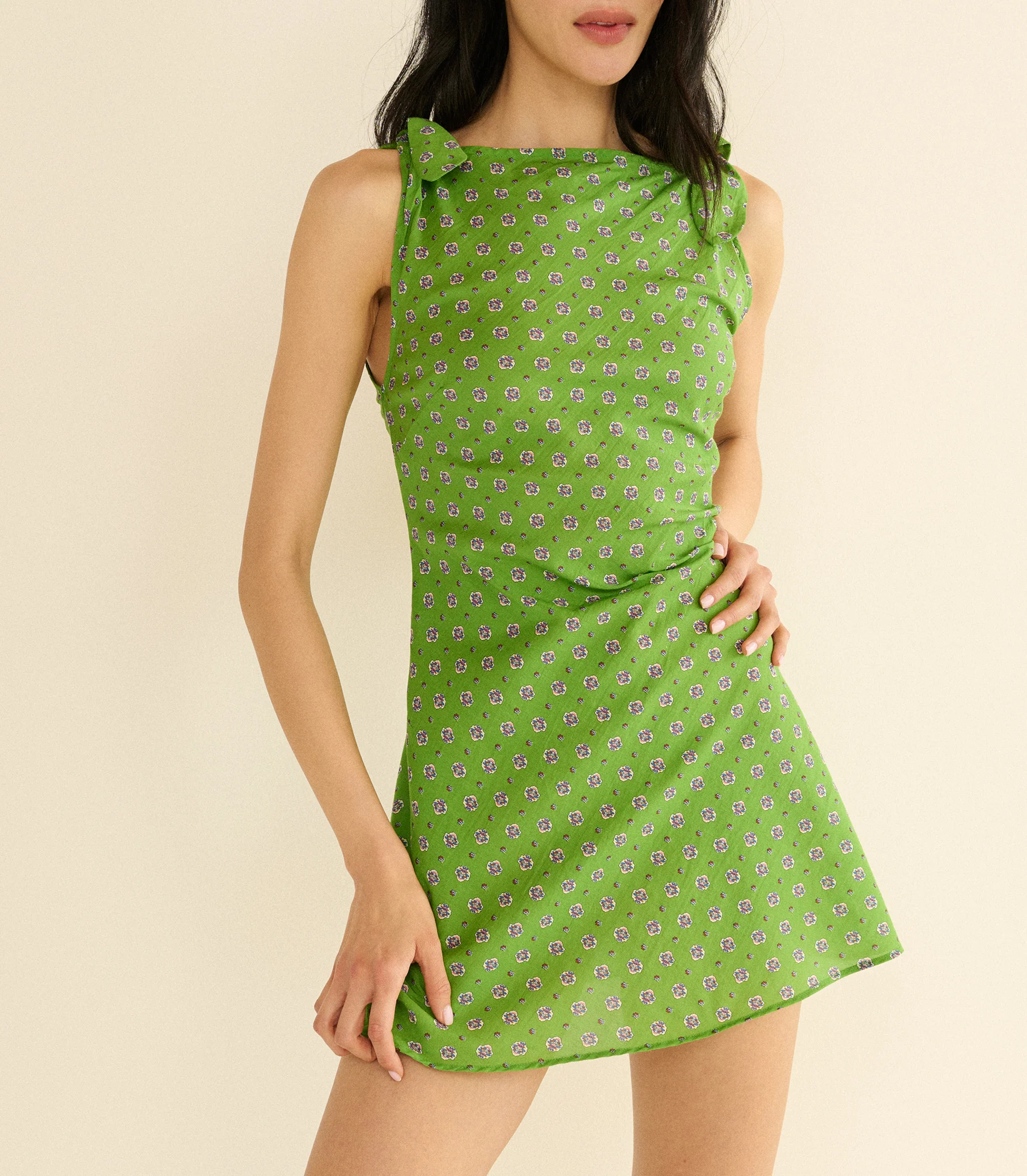 Maltina Mini Dress - Vert Cadiz Foulard