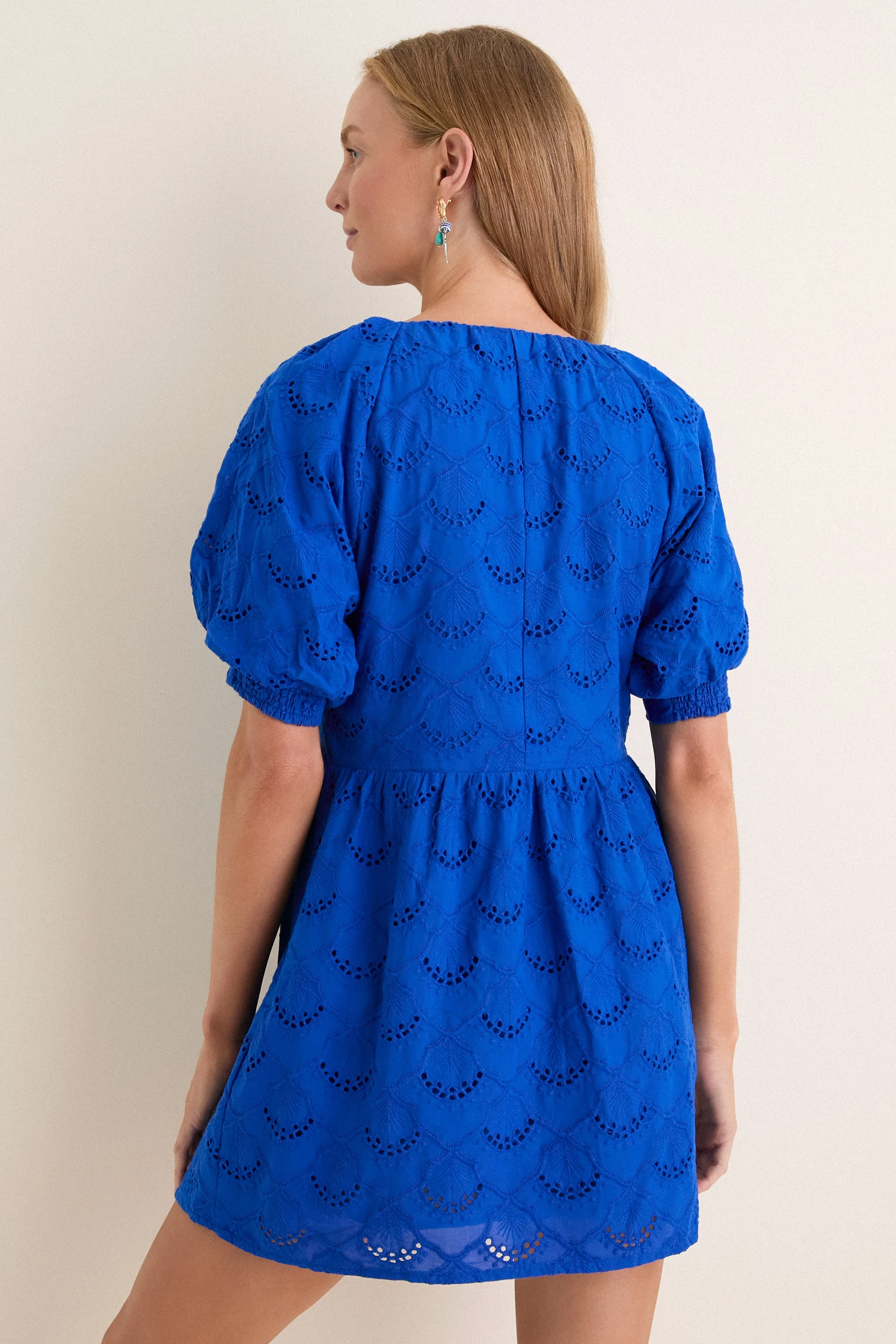 Royal Blue Eyelet Alexandra Mini Dress