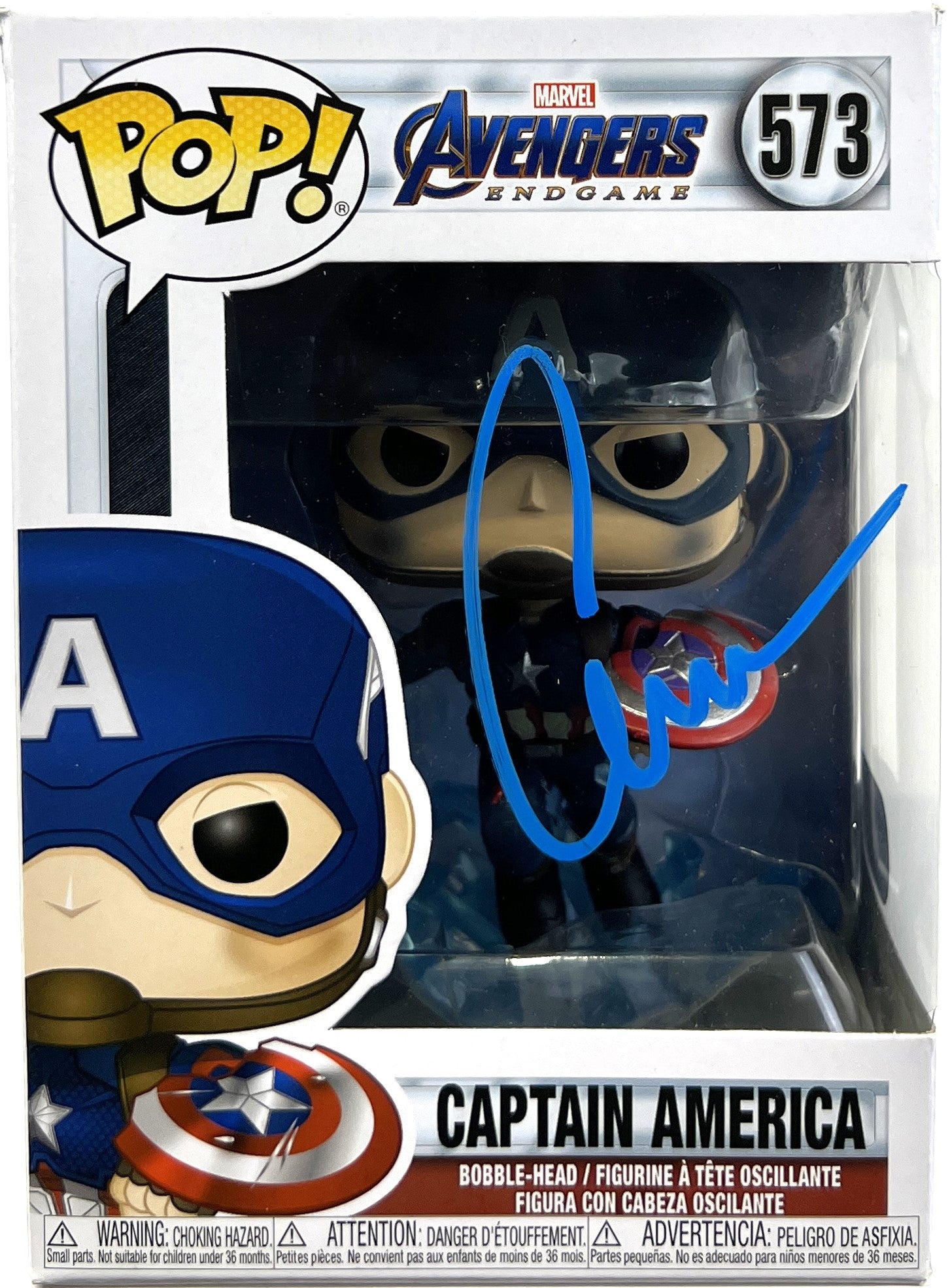 Chris Evans Autographed Captain America Avengers: Endgame Funko POP #573