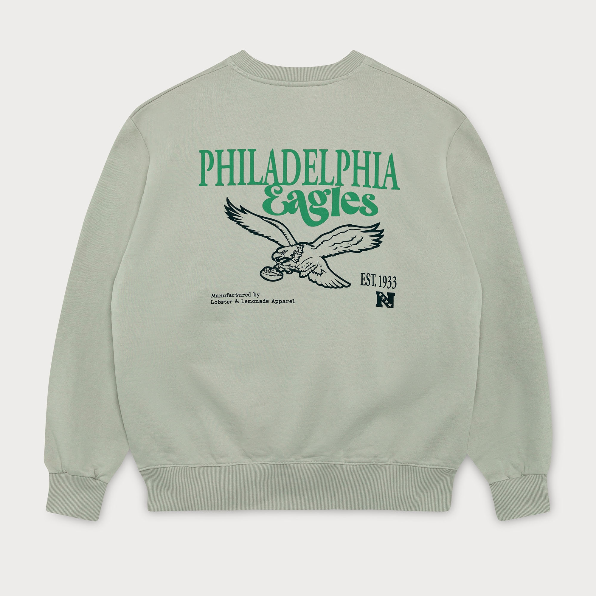 Philadelphia Eagles L&L '96 Classics NFL Crew Sweater Gray