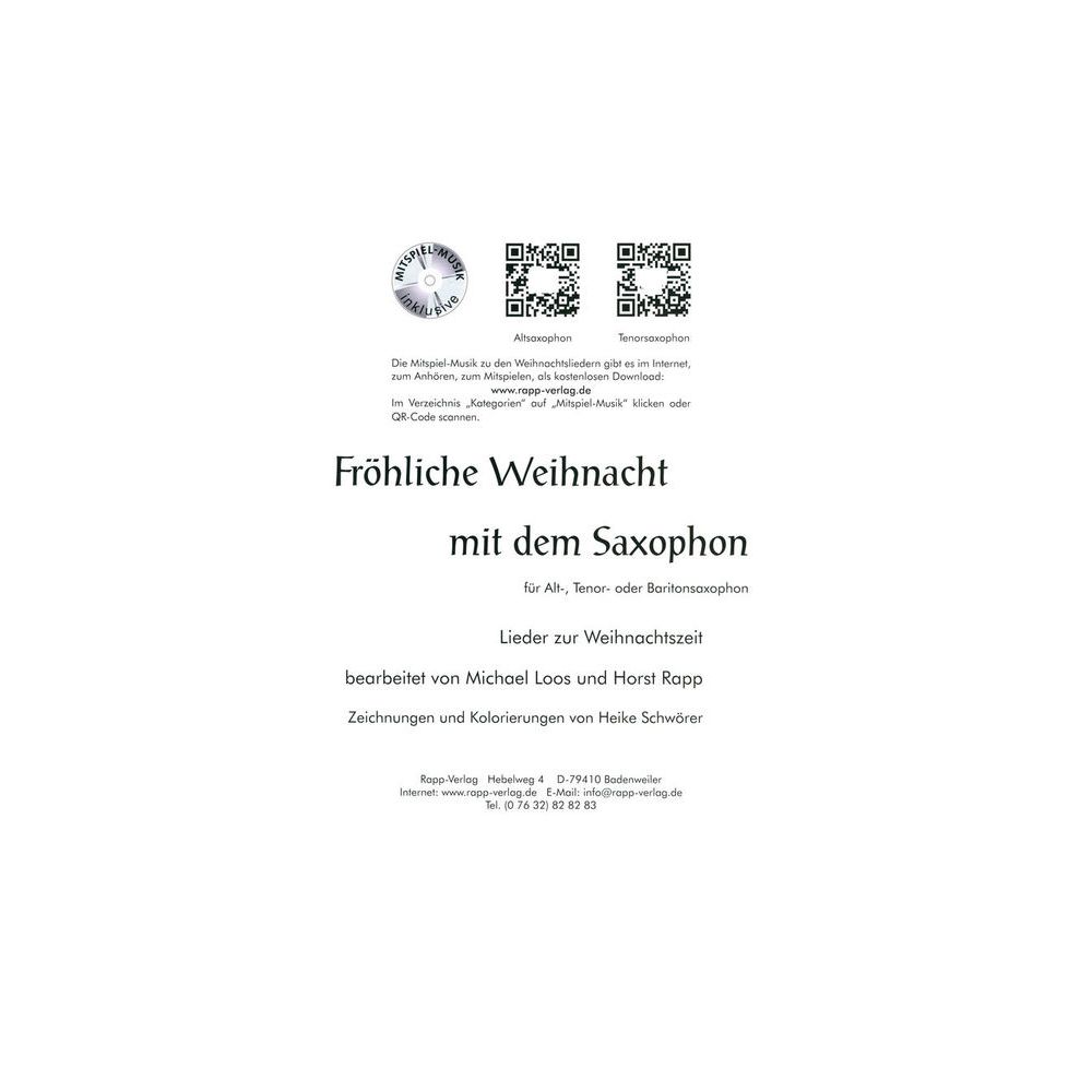 Horst Rapp Verlag Fröhliche Weihnacht Sax – Thomann Ireland