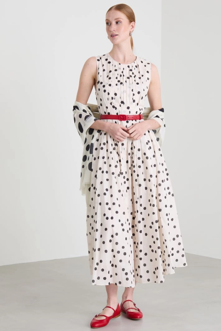 Cashmere and silk stole - CREAM BLACK