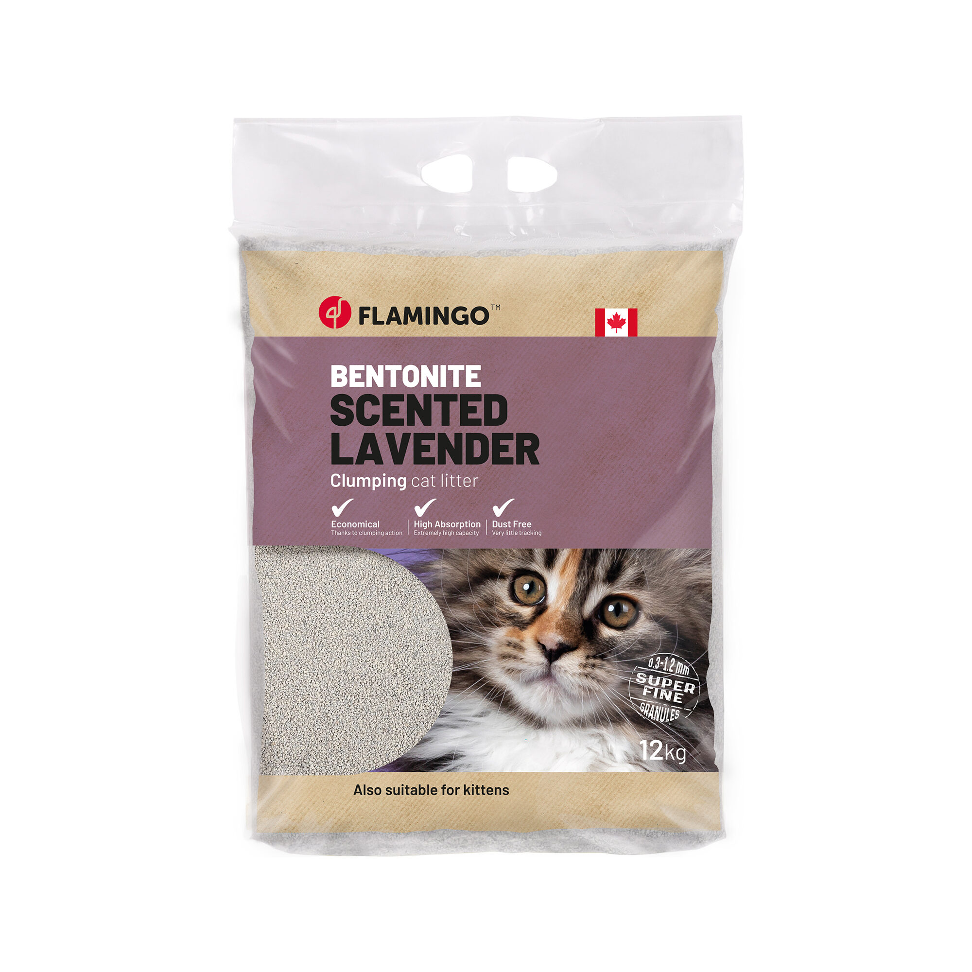 Flamingo Lavender Scented Cat Litter - 12 kg