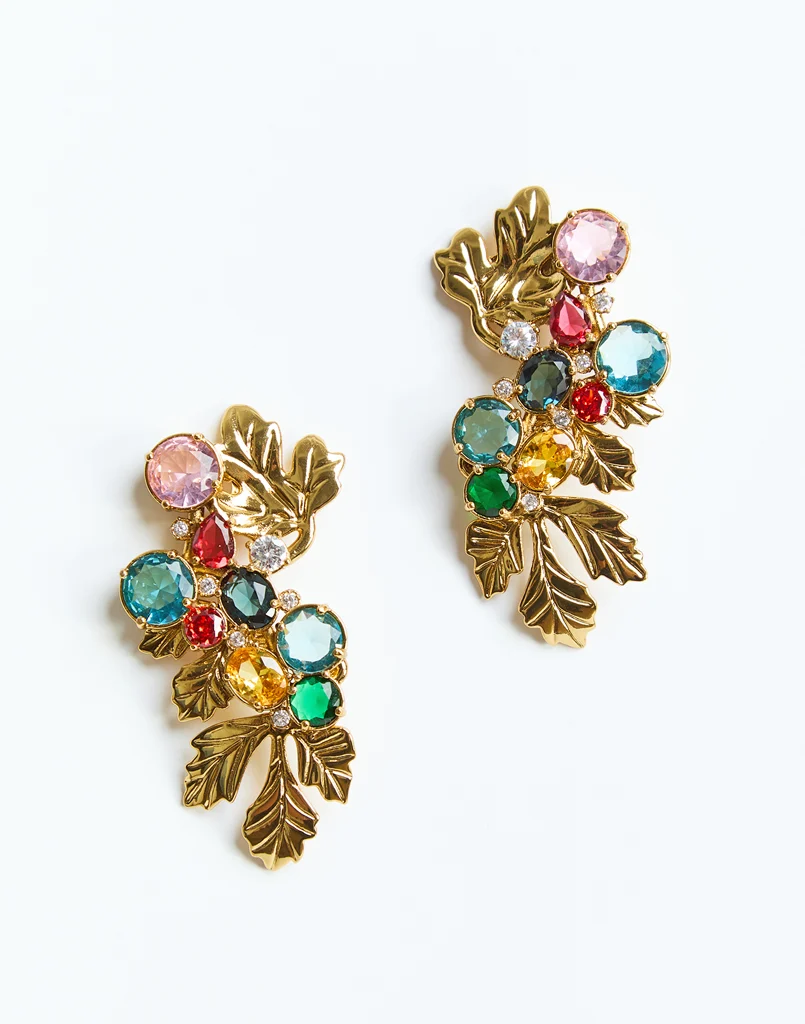 Cerna Gemstone Cluster Earring