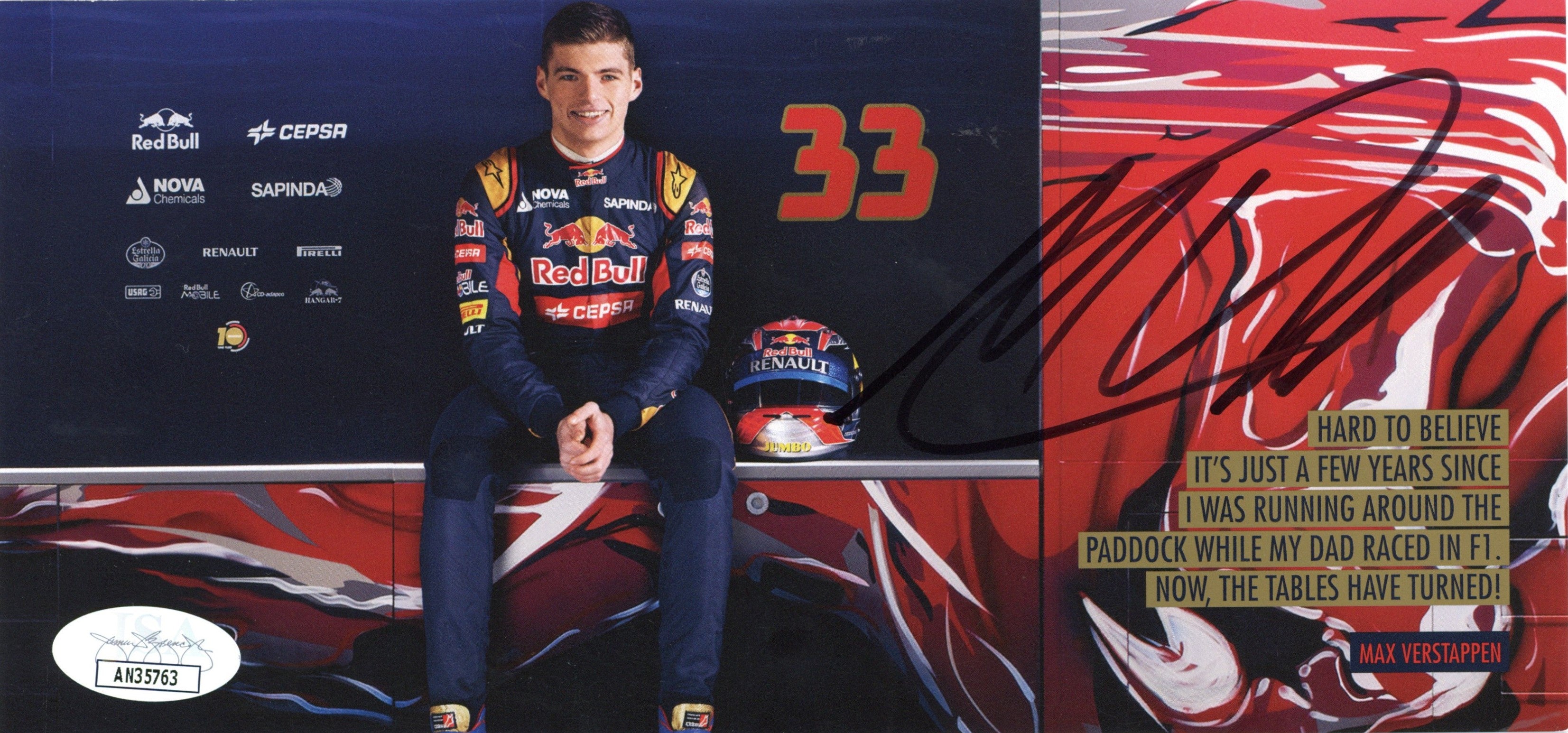 Max Verstappen Autographed Scuderia Toro Rosso Rookie Photo