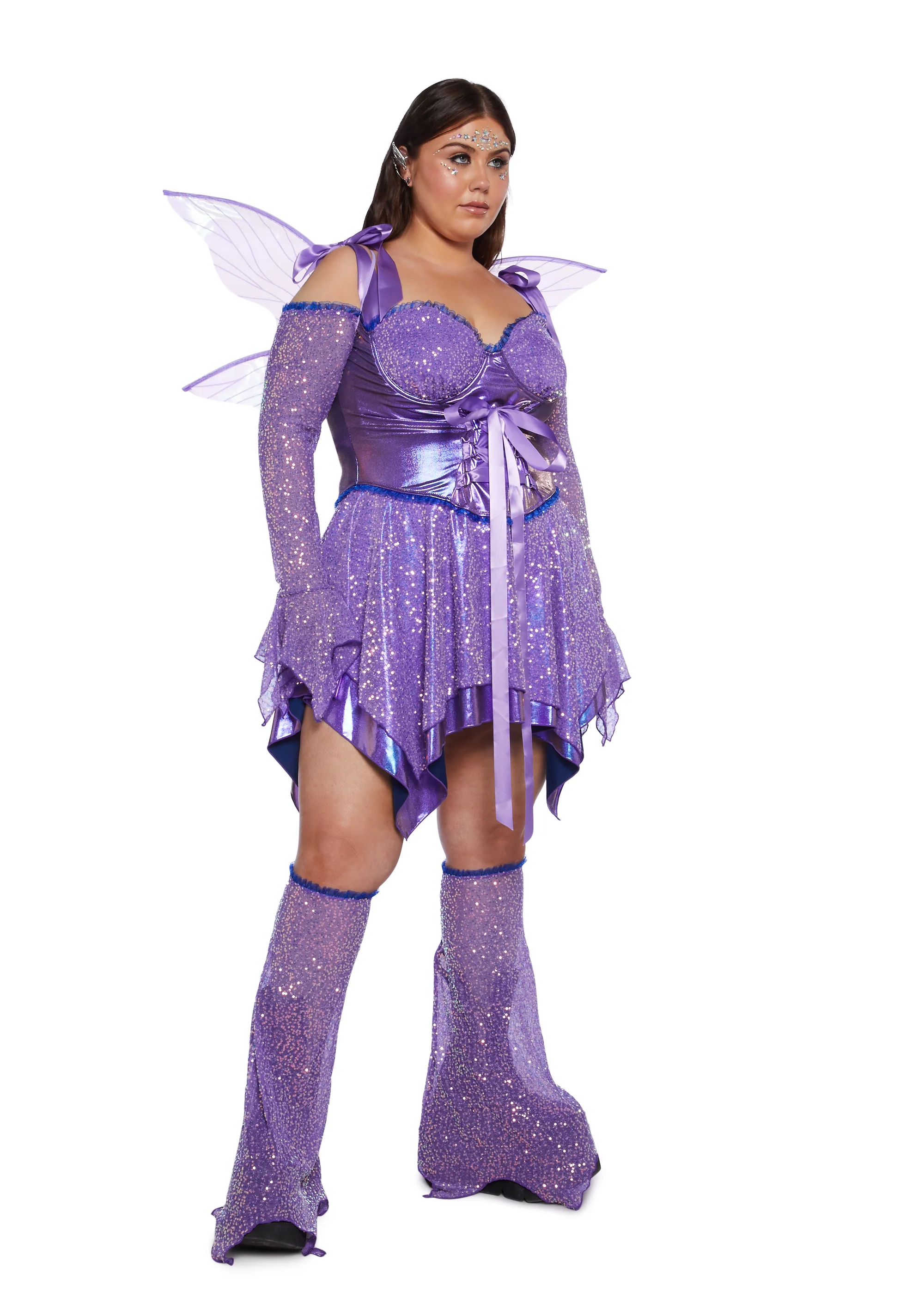 Plus Cyber Fairy Costume - Purple